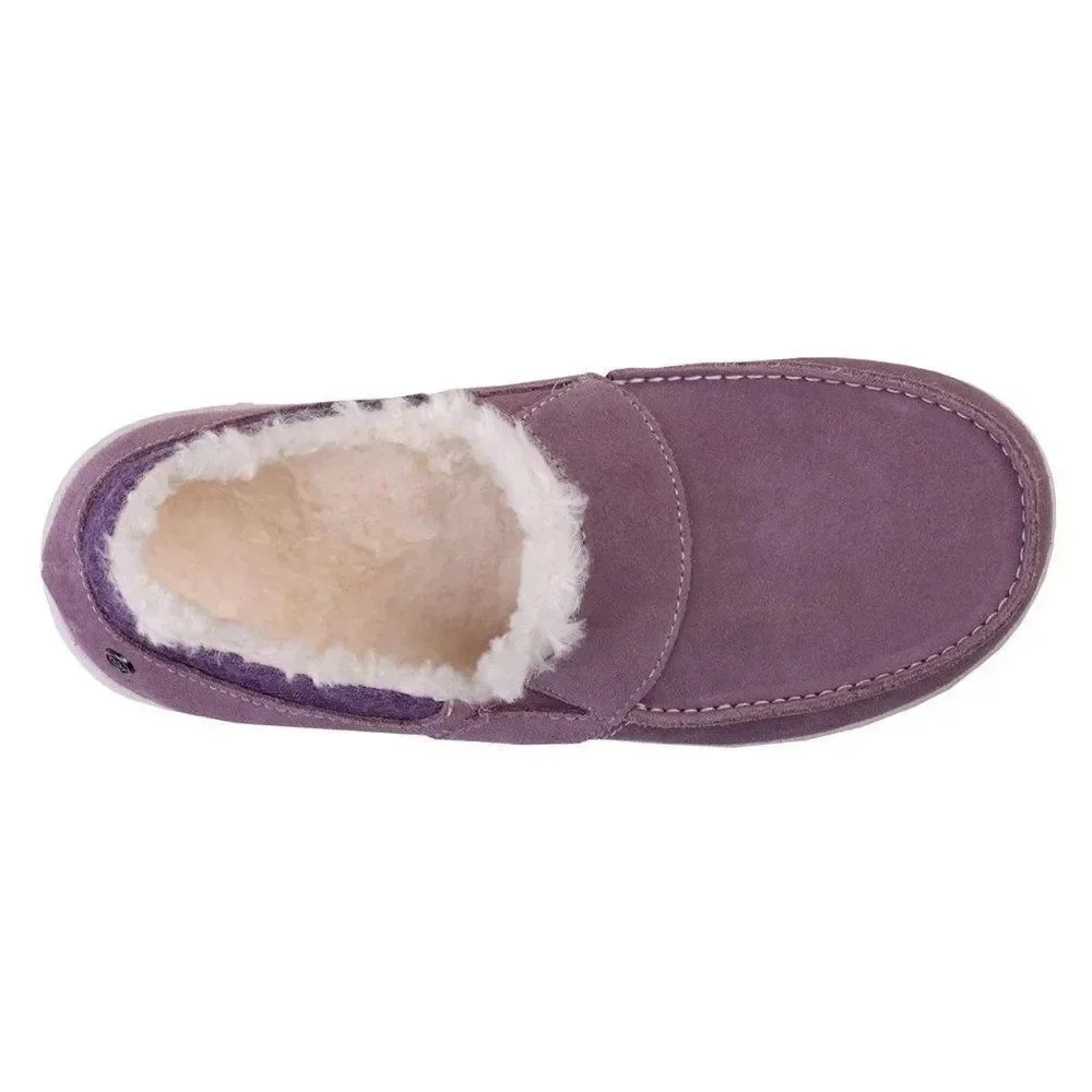 Waco Spenco girls's Wool Collared Fiesta Cozy Slip On Shoes Elderberry Sixr 5.5